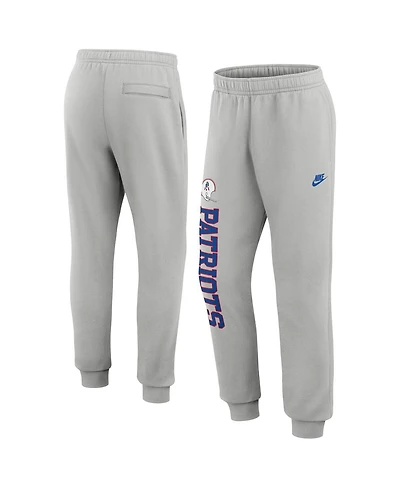 Nike Men's Silver New England Patriots Rewind Club Fleece Joggers Pants