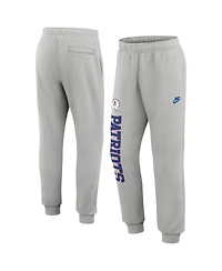 Nike Men's Silver New England Patriots Rewind Club Fleece Joggers Pants