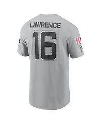 Nike Men's Trevor Lawrence Gray Jacksonville Jaguars 2024 Salute To Service Name Number T-Shirt