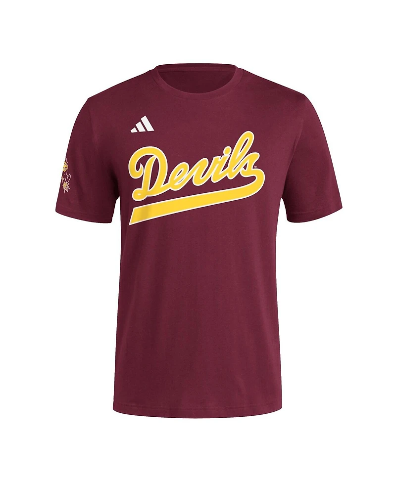 Adidas Men's Maroon Arizona State Sun Devils Fresh Wordmark T-Shirt
