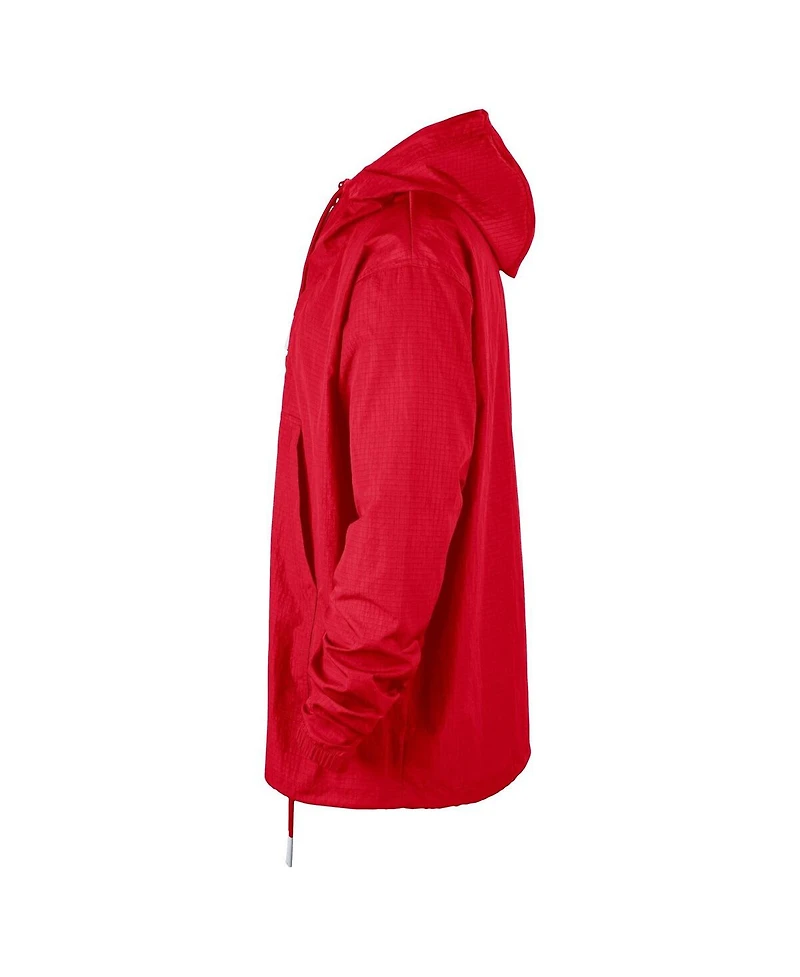 Nike Men's Red Chicago Bulls Courtside Premium Club Anorak Quarter-Zip Pullover Hoodie