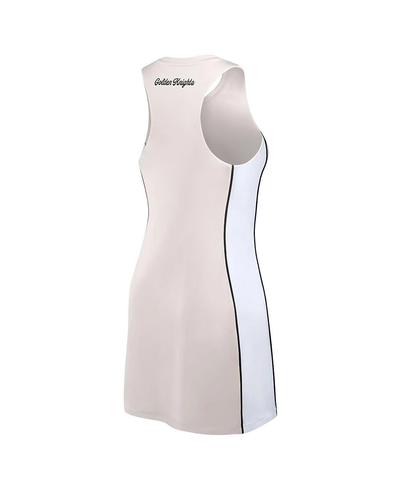 Fanatics Women's Tan Vegas Golden Knights Studio Boost Athletic Half-Zip Dress