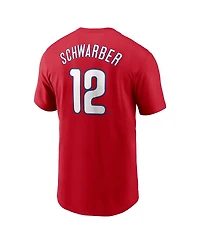 Nike Men's Kyle Schwarber Red Philadelphia Phillies Fuse Name Number T-Shirt