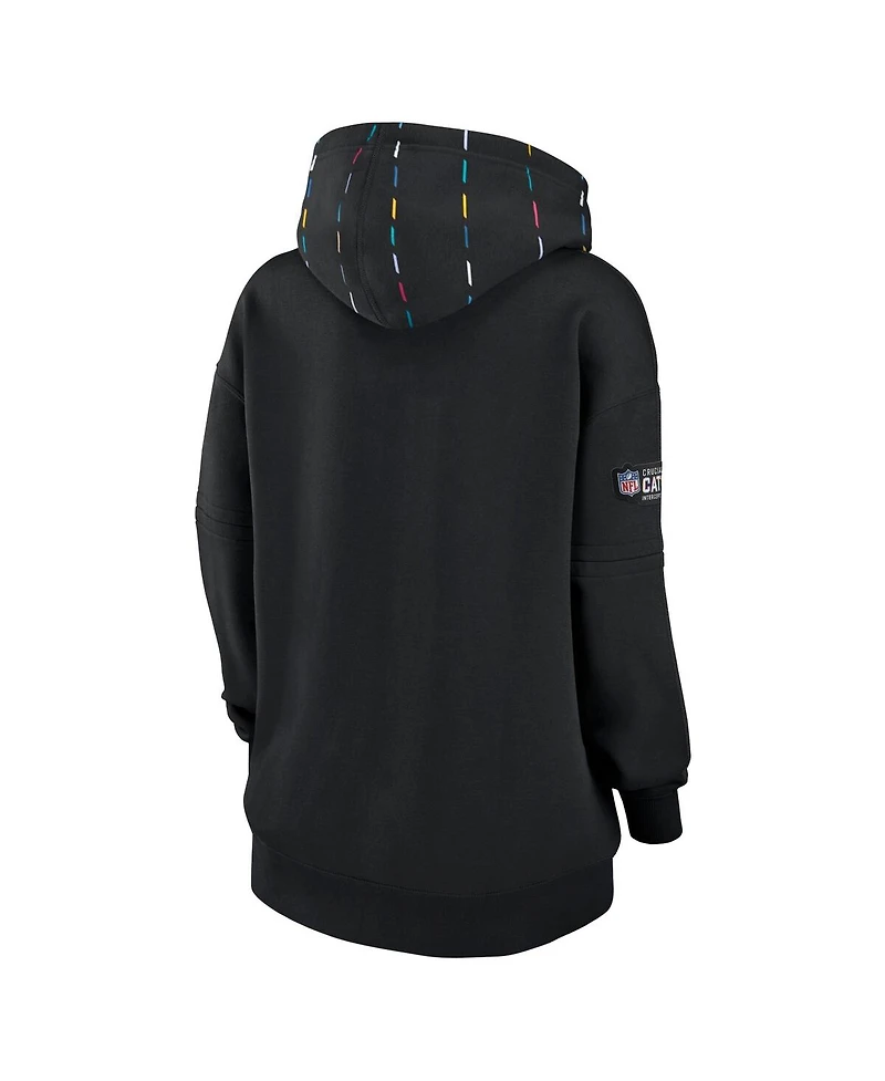 Women's Nike Black Carolina Panthers 2023 Nfl Crucial Catch Club Pullover Hoodie