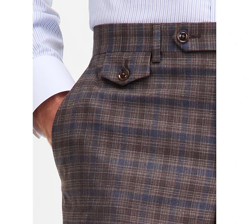 Tayion Collection Men's Classic-Fit Plaid Suit Separate Pants