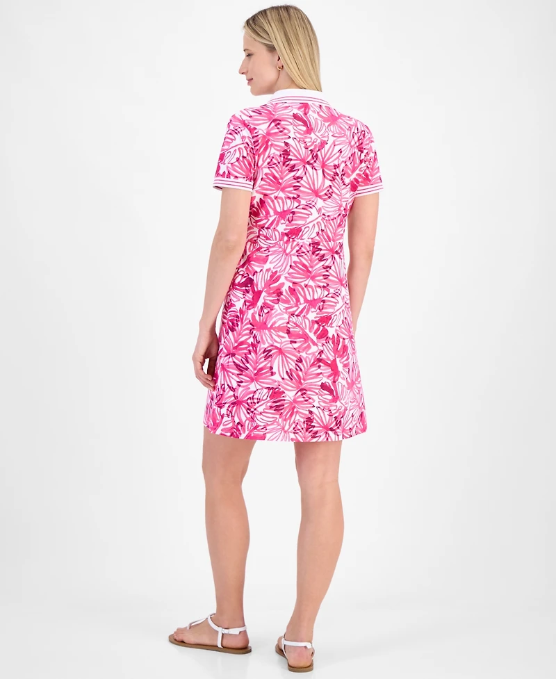 Nautica Jeans Women's Printed Zip Polo Dress