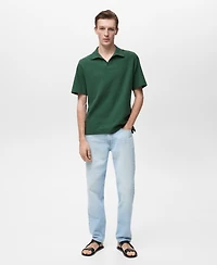 Mango Men's Cotton-Blend Polo Shirt