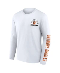 Fanatics Men's White Baltimore Orioles Press Box Long Sleeve T-Shirt