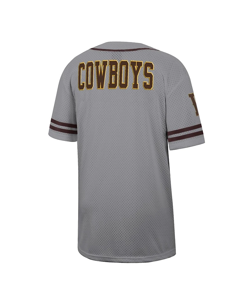 Colosseum Men's Gray Wyoming Cowboys Free Spirited Baseball Jersey