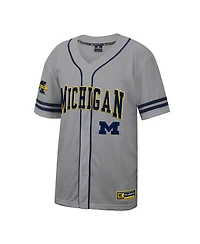 Colosseum Men's Gray Michigan Wolverines Free Spirited Baseball Jersey