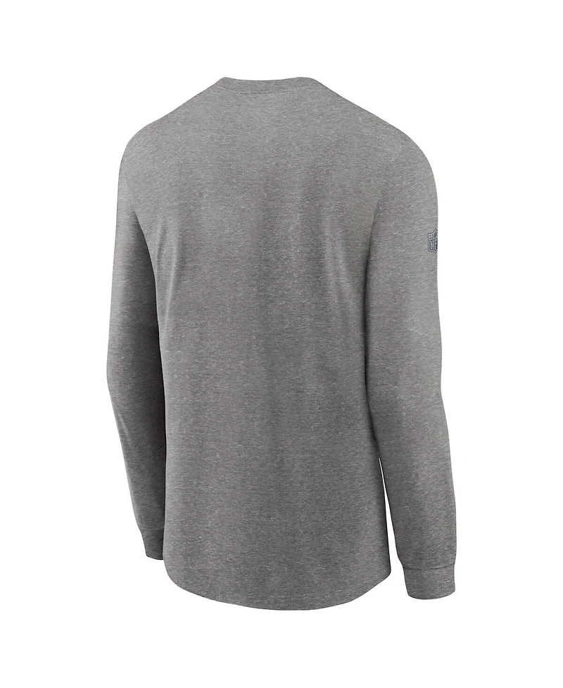 Nike Men's Heather Gray Chicago Bears Team Issue Long Sleeve Performance T-Shirt