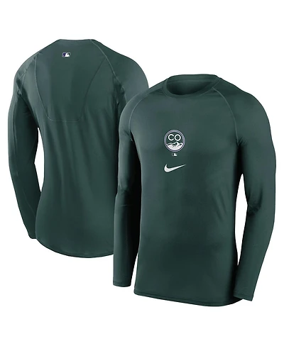 Nike Men's Green Colorado Rockies City Connect Base Layer Raglan Long Sleeve Performance T-Shirt