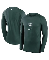 Nike Men's Green Colorado Rockies City Connect Base Layer Raglan Long Sleeve Performance T-Shirt