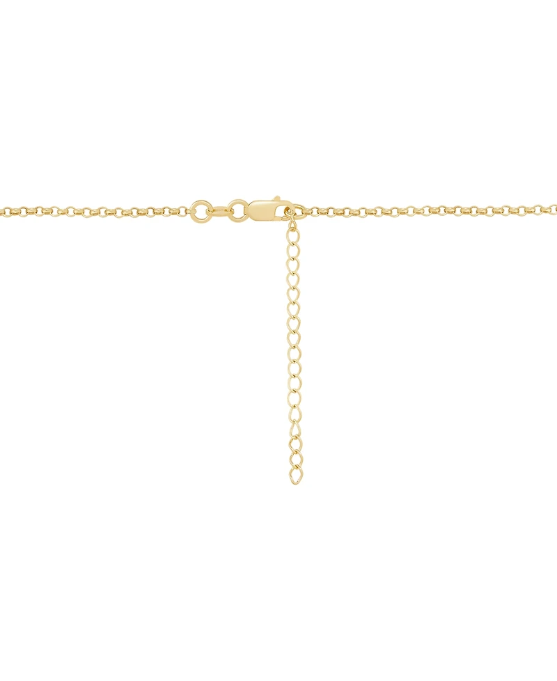 Lab-Created Ruby (1/4 ct. t.w.) & Diamond Accent Mom Pendant Necklace in 14k Yellow Gold-Plated Sterling Silver, 18" + 2" extender