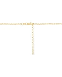 Lab-Created Ruby (1/4 ct. t.w.) & Diamond Accent Mom Pendant Necklace in 14k Yellow Gold-Plated Sterling Silver, 18" + 2" extender