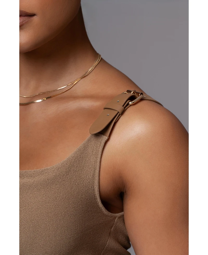 Jluxlabel Women's Shanti Faux Buckle Top