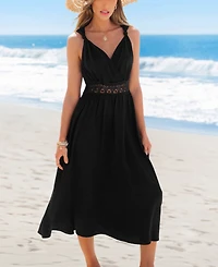 Cupshe Women's Moonlit Walk Black Maxi Beach Dress