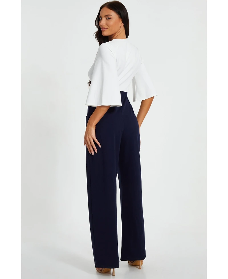 Quiz Women's Two Toned Scuba Crepe Jumpsuit