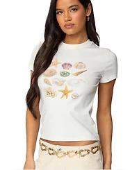 Edikted Women's Seashells Graphic T Shirt