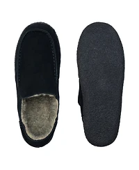 Alpine Swiss Men's Gary Genuine Suede Moccasin Slippers Sherpa Slip On Shoes
