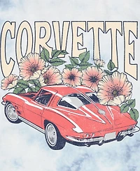 General Motors Men's Corvette Flowers Short Sleeve Bombard Wash T-Shirt