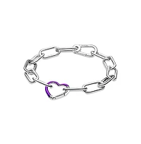 Pandora Sterling Silver Purple Heart Openable Link Charms