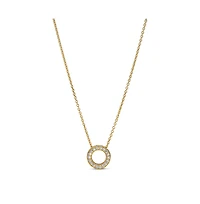 Pandora Logo Pave Circle Collier Pendant Necklace