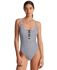 Lauren Ralph Lauren Women's Laced One-Piece Swimsuit