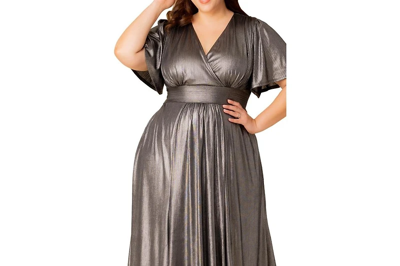 Kiyonna Plus Evania Metallic Evening Gown