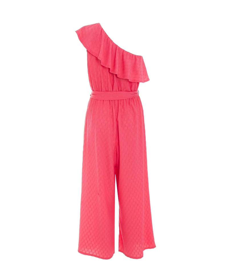 Quiz Women's Textured One Shoulder Culotte Jumpsuit