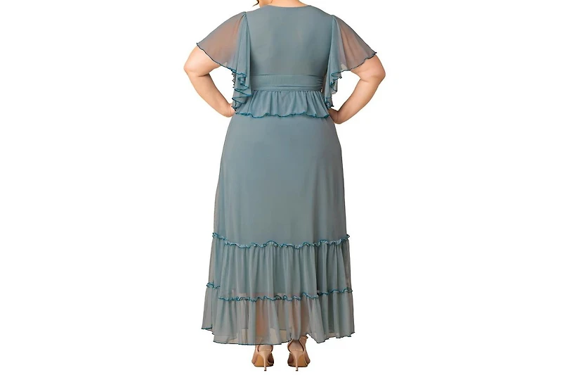 Kiyonna Plus Graceful Tiered Mesh Gown