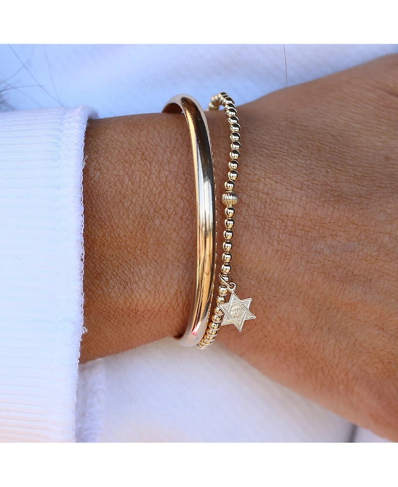 Non-Tarnishing 3mm Gold Filled Ball and Star of David Charm