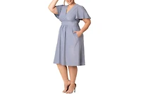 Kiyonna Plus Crystal Cove Cocktail Dress with Pockets