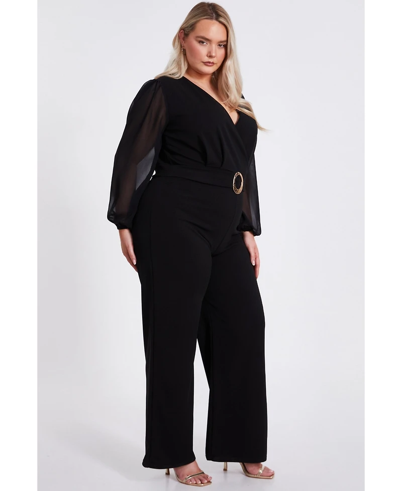 Quiz Plus Chiffon Wrap Buckle Jumpsuit