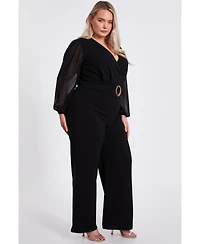 Quiz Plus Chiffon Wrap Buckle Jumpsuit