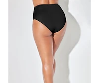 Swimsuits for All Women's Side Knot Drape Overlay High Waist Bikini Brief