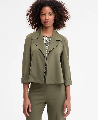 Anne Klein Women's Notched Collar Drapey Cropped Jacket