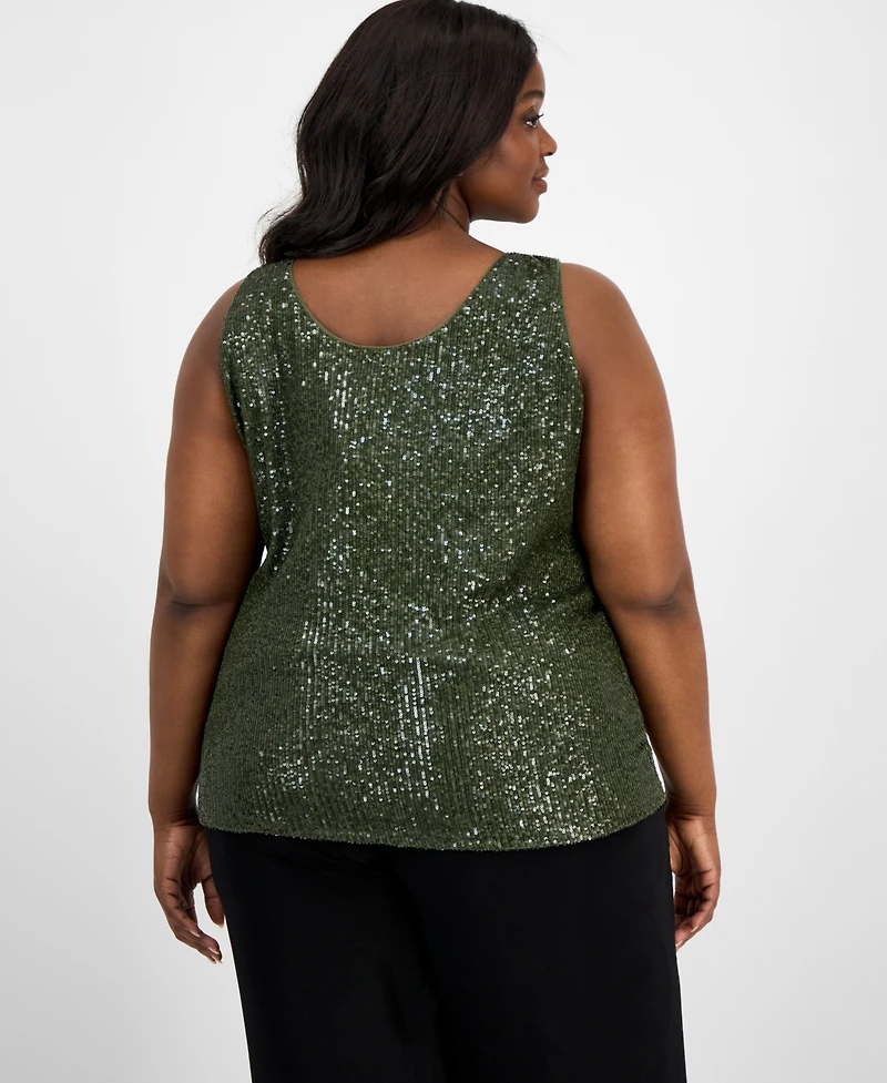 Anne Klein Plus Sequinned Sleeveless Top