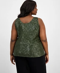 Anne Klein Plus Sequinned Sleeveless Top