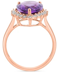 Effy Collection Diamond (1/10 ct. t.w.) & Amethyst (5-1/3 ct. t.w.) Ring in 14k Rose Gold