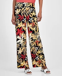 Anne Klein Women's Printed Pull-On Wide-Leg Pants