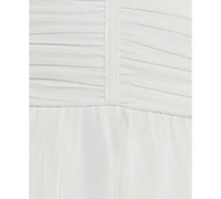 City Studios Juniors' Embellished-Strap Chiffon Fit & Flare Dress