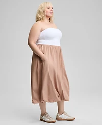 And Now This Plus Cotton Strapless Bubble Dress, Created for Macy's