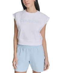 Calvin Klein Performance Women's Sleeveless Puff-Logo Cropped Top