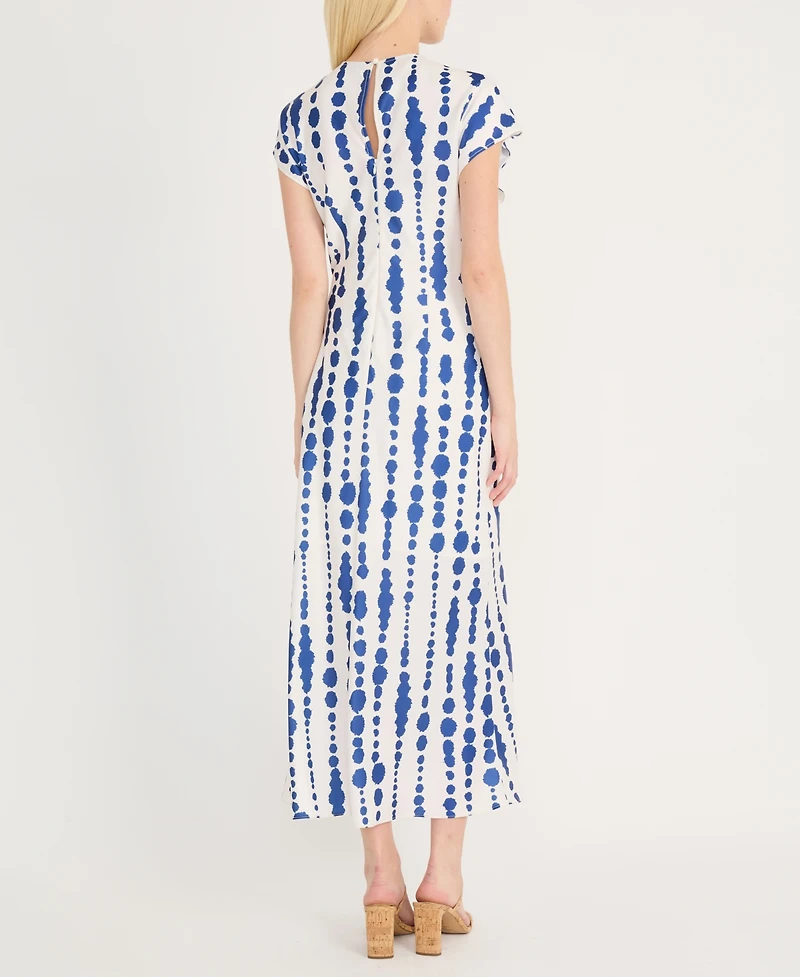 Luxely Women's Printed Twist-Front Midi Dress