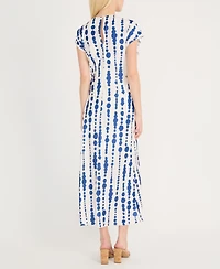 Luxely Women's Printed Twist-Front Midi Dress