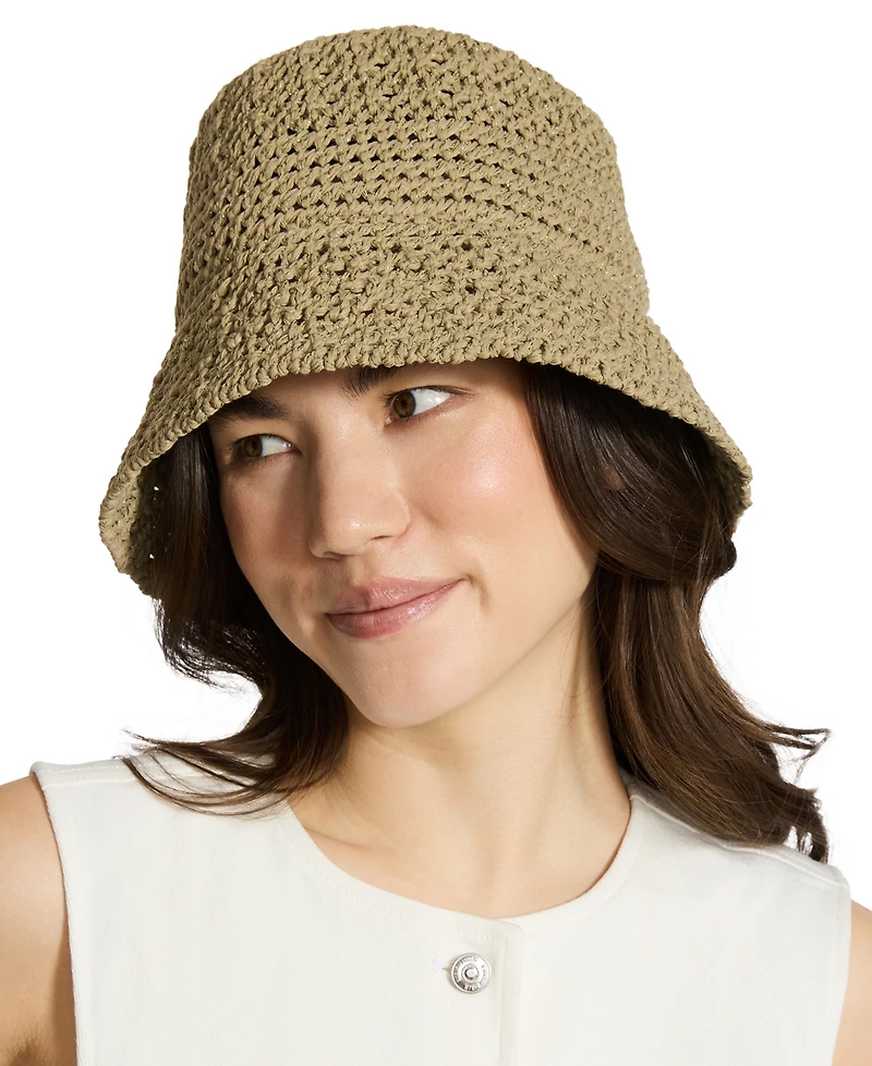 Steve Madden H-Alex Metallic Knit Bucket Hat