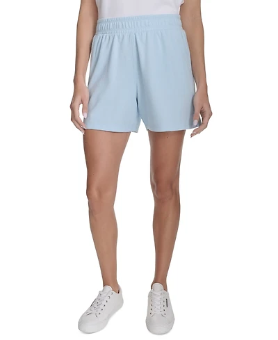Calvin Klein Performance Women's French Terry Smocked-Waist Shorts