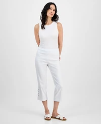 Jm Collection Women's Side Lace-Up Pull-On Capri Pants, Created for Macy's