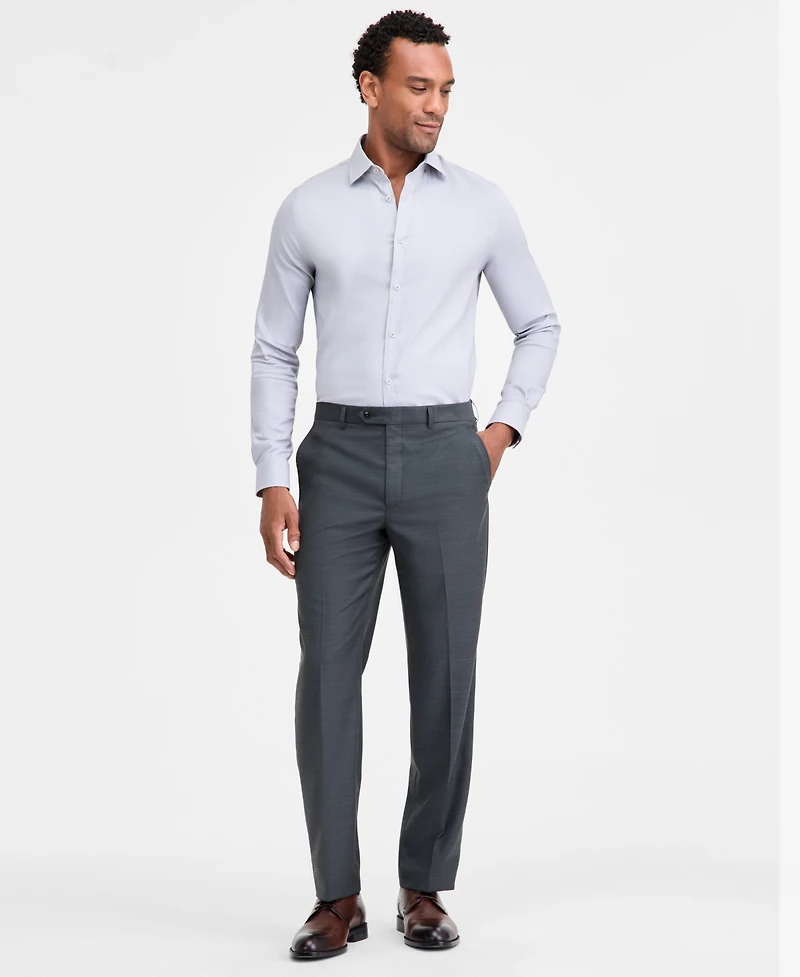 Michael Kors Men's Classic-Fit Wool-Blend Stretch Plaid Suit Separate Pants